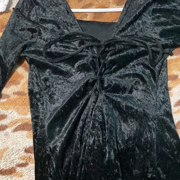 NWOT VINTAGE GOTH VELOUR L.B.D. (Little Black Dress) - Picture 6 of 7